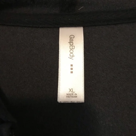 Gap Body Velour Black Zip up Sweater with Hood - Picture 2 of 7